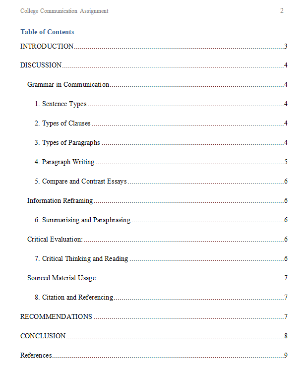 ENG1002 College Communication Assignment Sample Paper-2