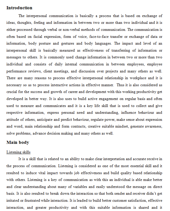 COU101A Interpersonal communication Sample Paper-1
