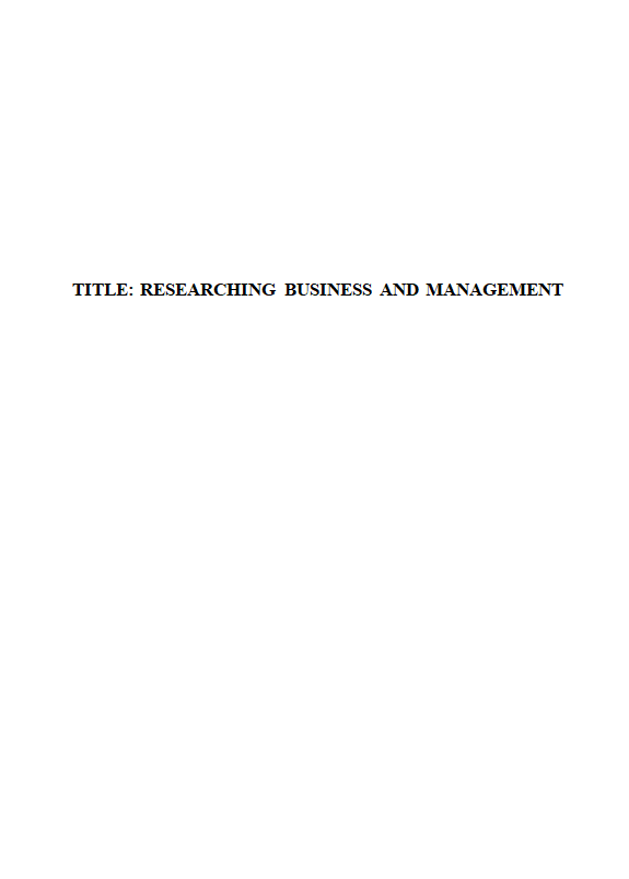 MAR024-1 Researching Business and Management Sample Paper-1